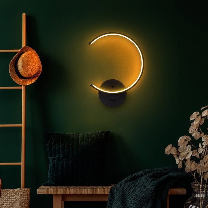Opviq Moon - 13328 Lámpara de pared negra con LED integral Opviq Moon - 13328 Lámpara de pared negra con LED integral